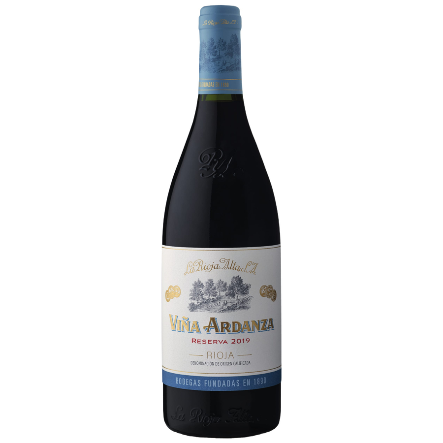 Bottle of La Rioja Alta Vina Ardanza Reserva 2019, a Tempranillo red wine from Rioja, Spain.