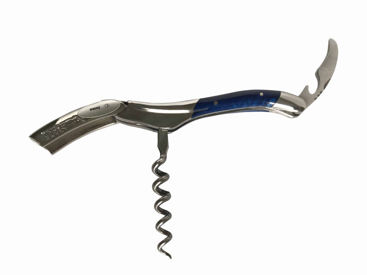Handcrafted Sommelier Waiter's Corkscrew with Juma Blue Handle by Laguiole en Aubrac