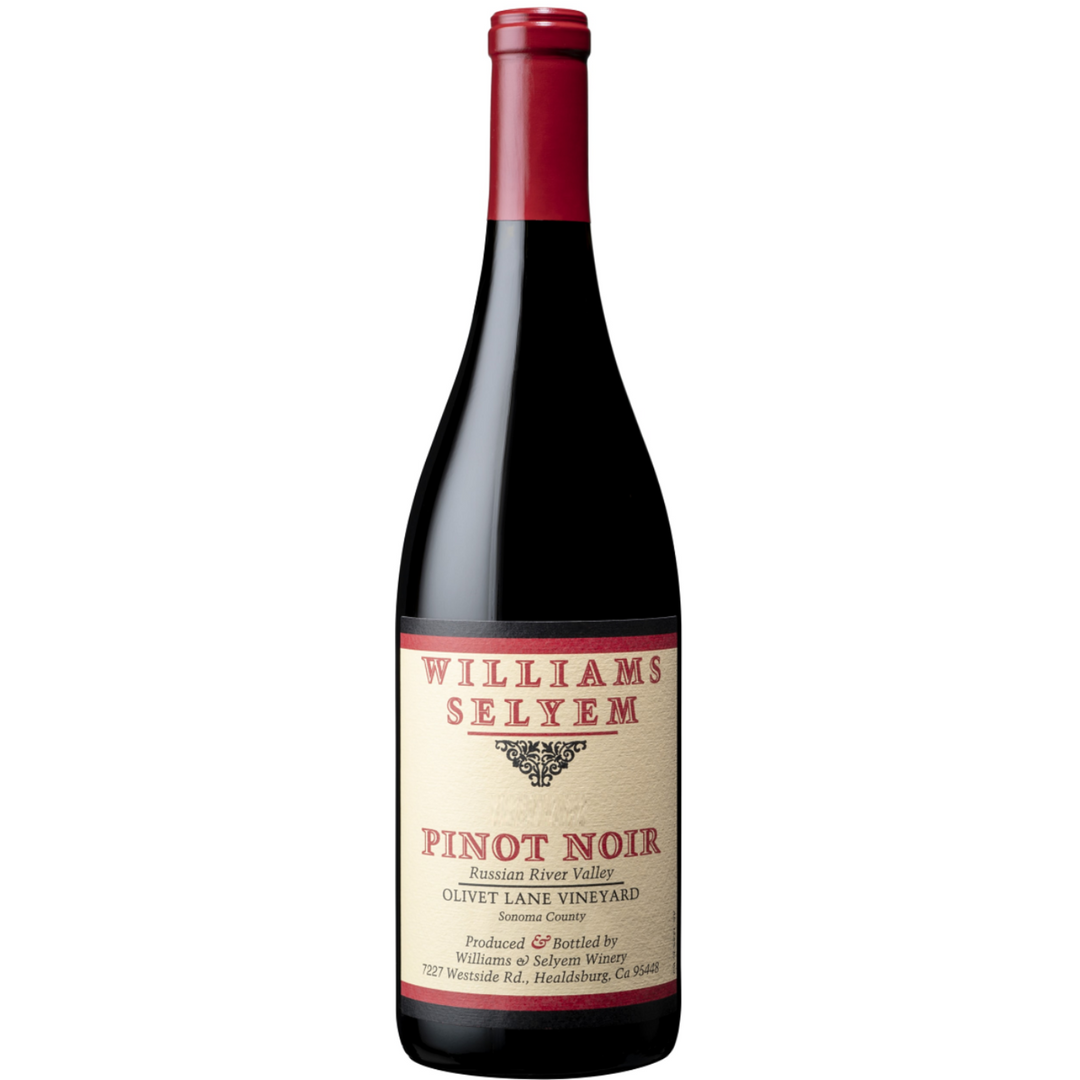 Bottle of Williams Selyem Olivet Lane Vineyard Pinot Noir, Russian River Valley, California.