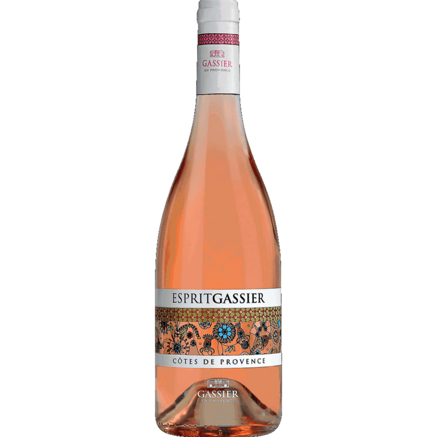Bottle of Chateau Gassier Esprit Gassier Rose 2024, a rose wine from Cotes de Provence, France.