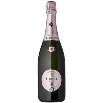 Bottle of Berlucchi '61 Brut Rose Franciacorta, Lombardy, Italy.