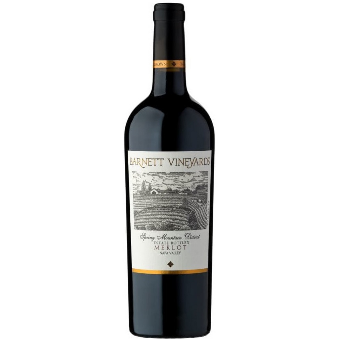 Bottle of Barnett Vineyards Merlot 2021, a Merlot red wine from Spring Mountain District, USA.