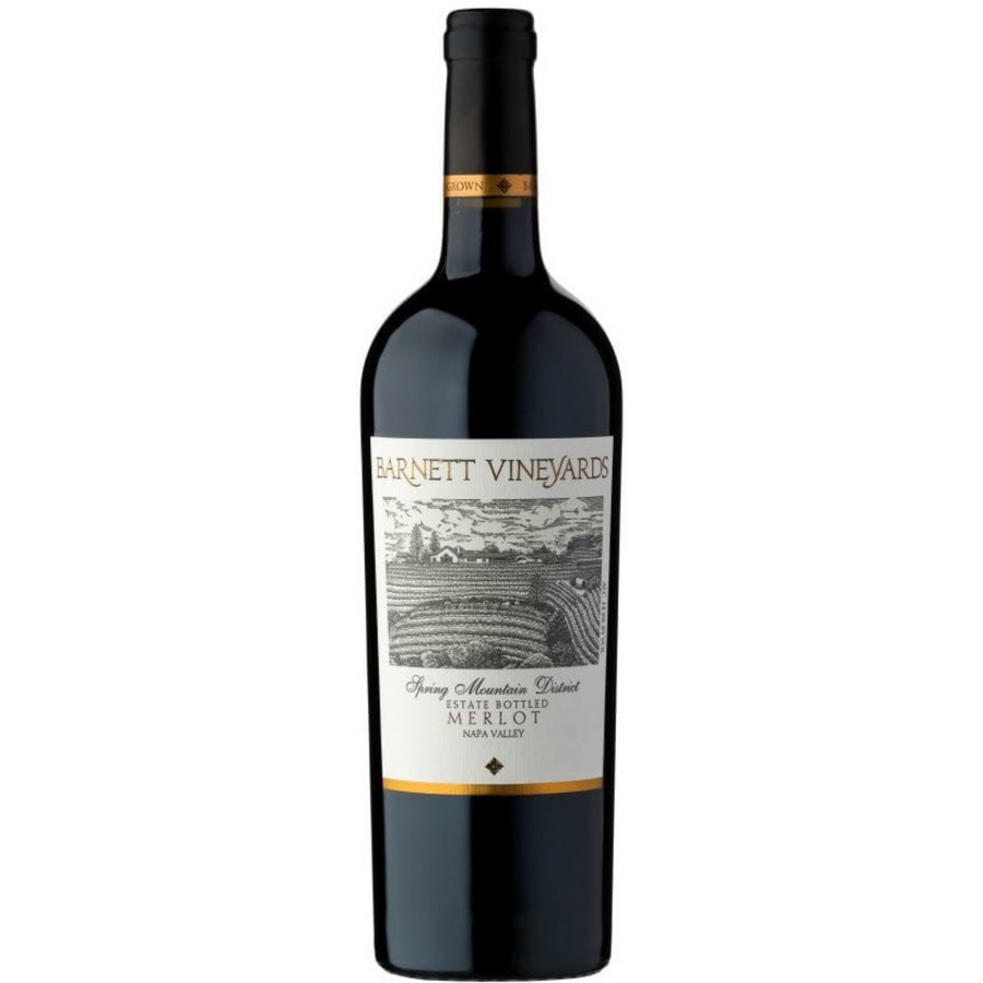 Bottle of Barnett Vineyards Merlot 2021, a Merlot red wine from Spring Mountain District, USA.