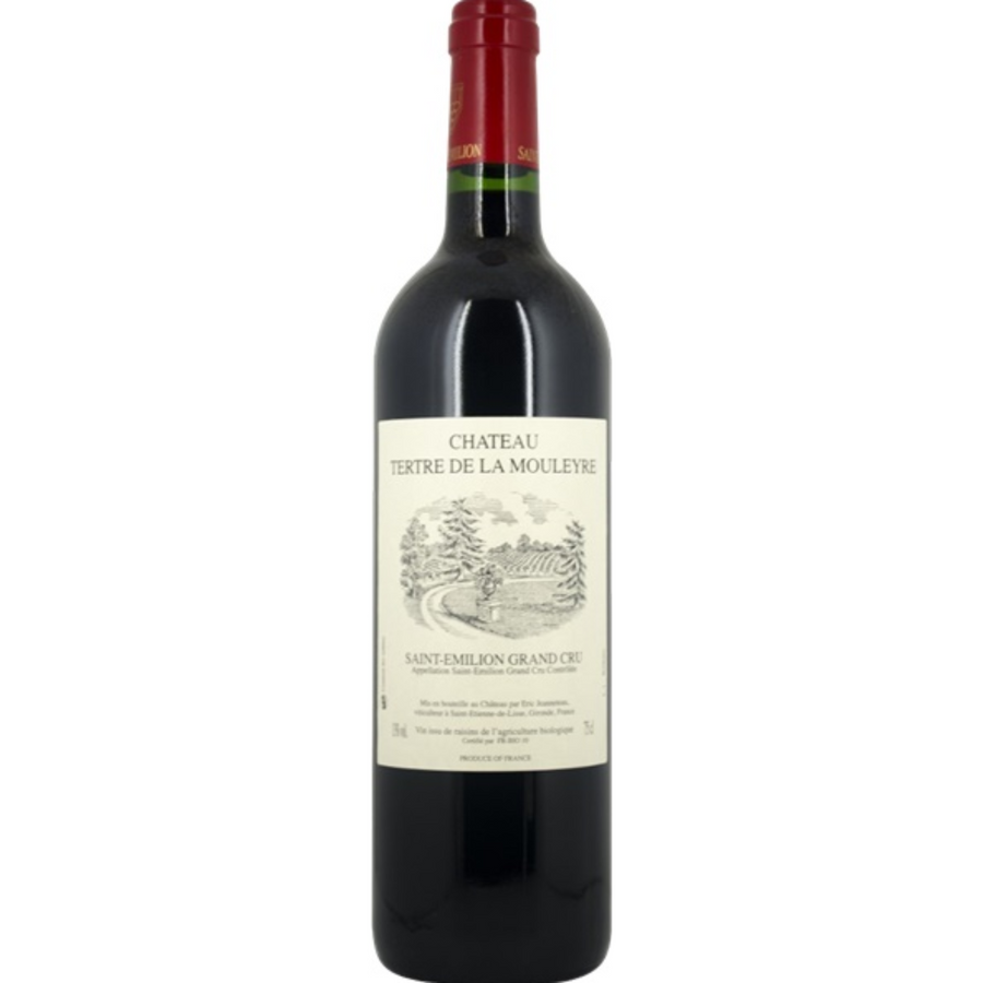 Bottle of Chateau Tertre de la Mouleyre 2020, a red wine from Saint-Emilion, France.