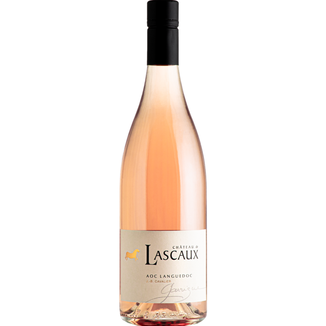 Bottle of Chateau de Lascaux Coteaux du Languedoc Rose 2016, a rosé wine from Languedoc, France.