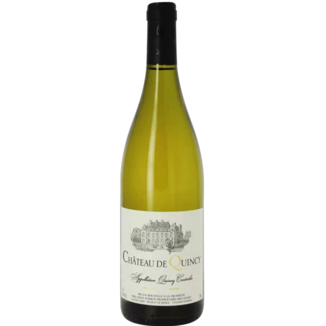 Bottle of Chateau de Quincy 2022, a Sauvignon Blanc white wine from Loire, France.