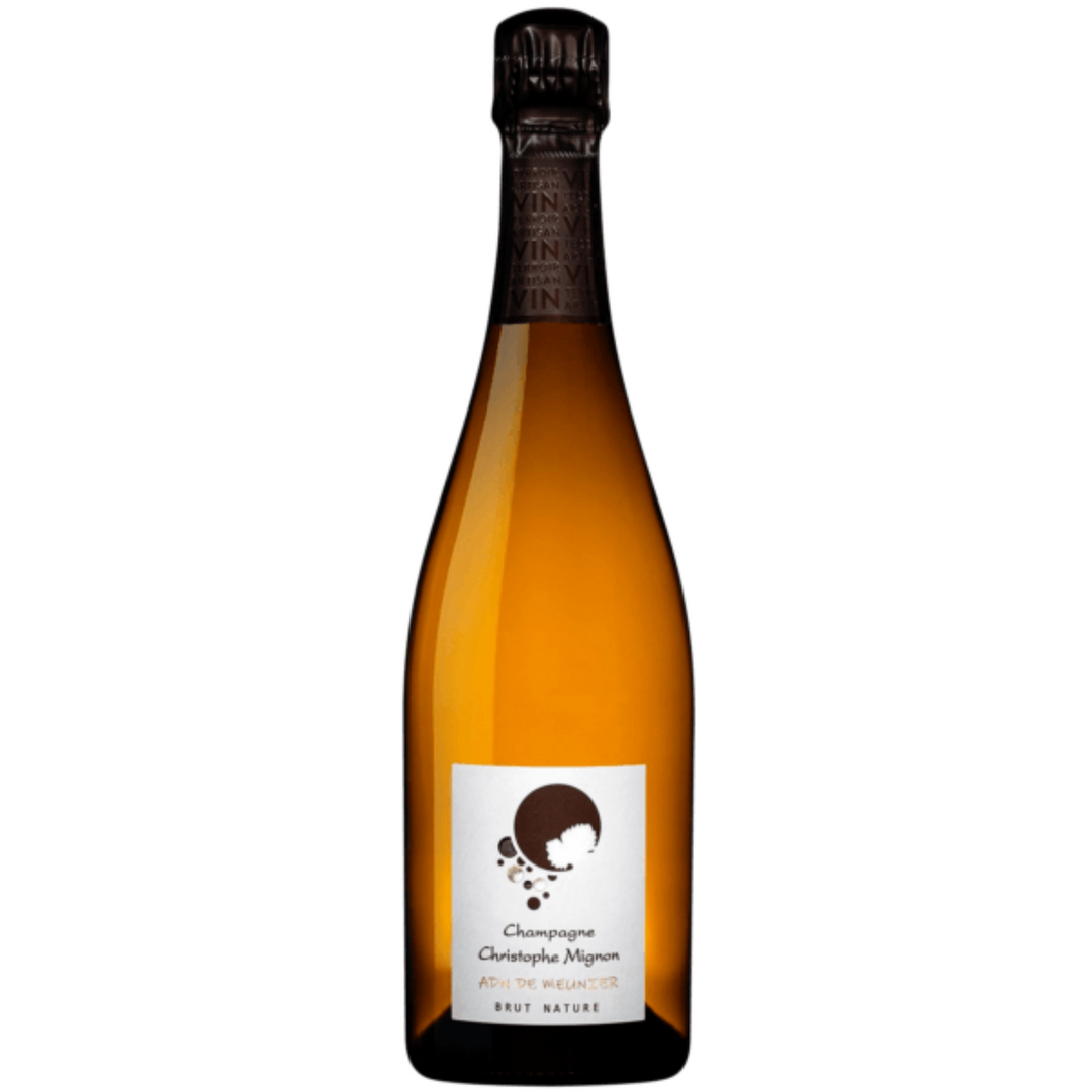 Bottle of Christophe Mignon ADN de Meunier Brut Nature Millesime 2016, a Champagne sparkling wine from Champagne, France.