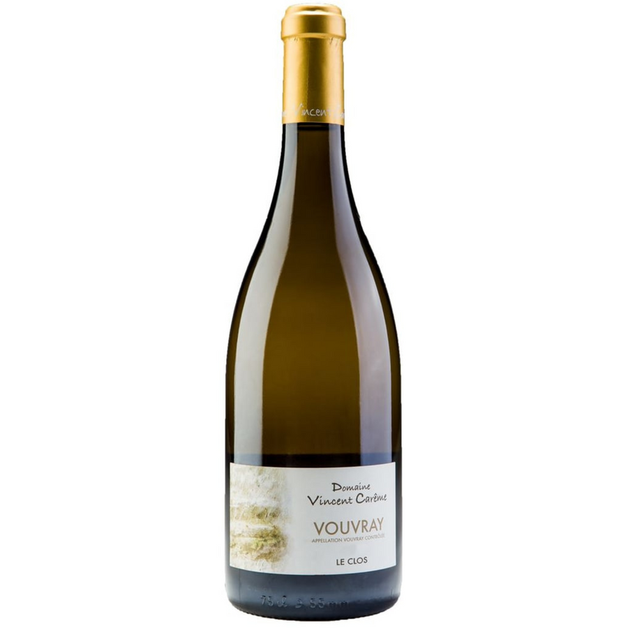 Bottle of Domaine Vincent Careme Vouvray Le Clos 2022, a Chenin Blanc white wine from Loire, France.