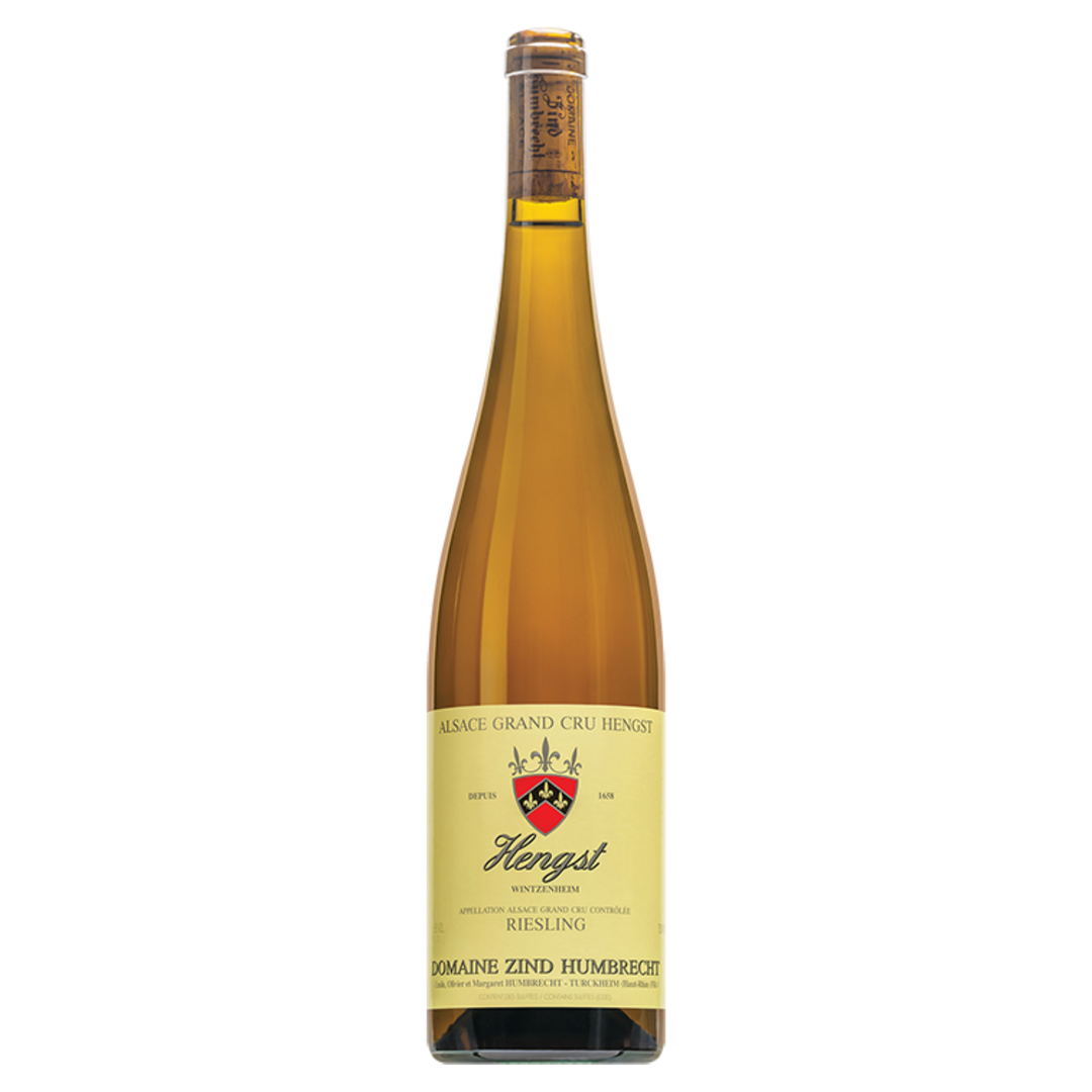Bottle of Domaine Zind-Humbrecht Riesling Hengst Grand Cru 2023, a Riesling white wine from Alsace, France.