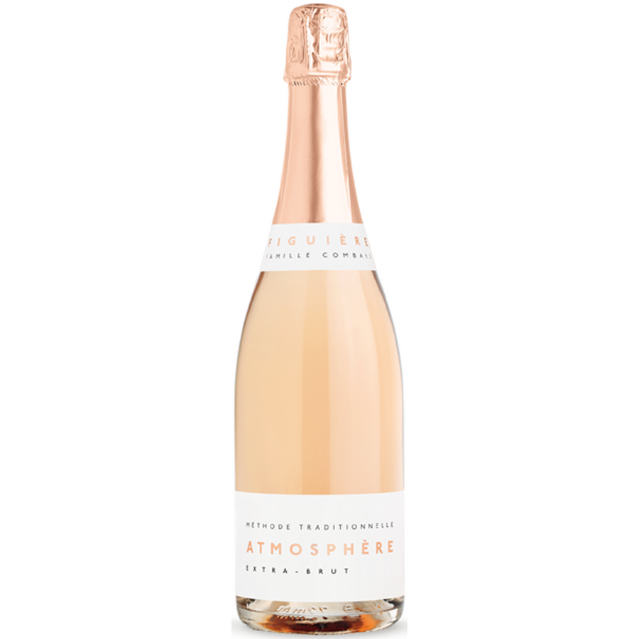 Bottle of Domaine Saint Andre de Figuiere Atmosphere Extra Brut Rose 2021, a rosé sparkling wine from Provence, France.