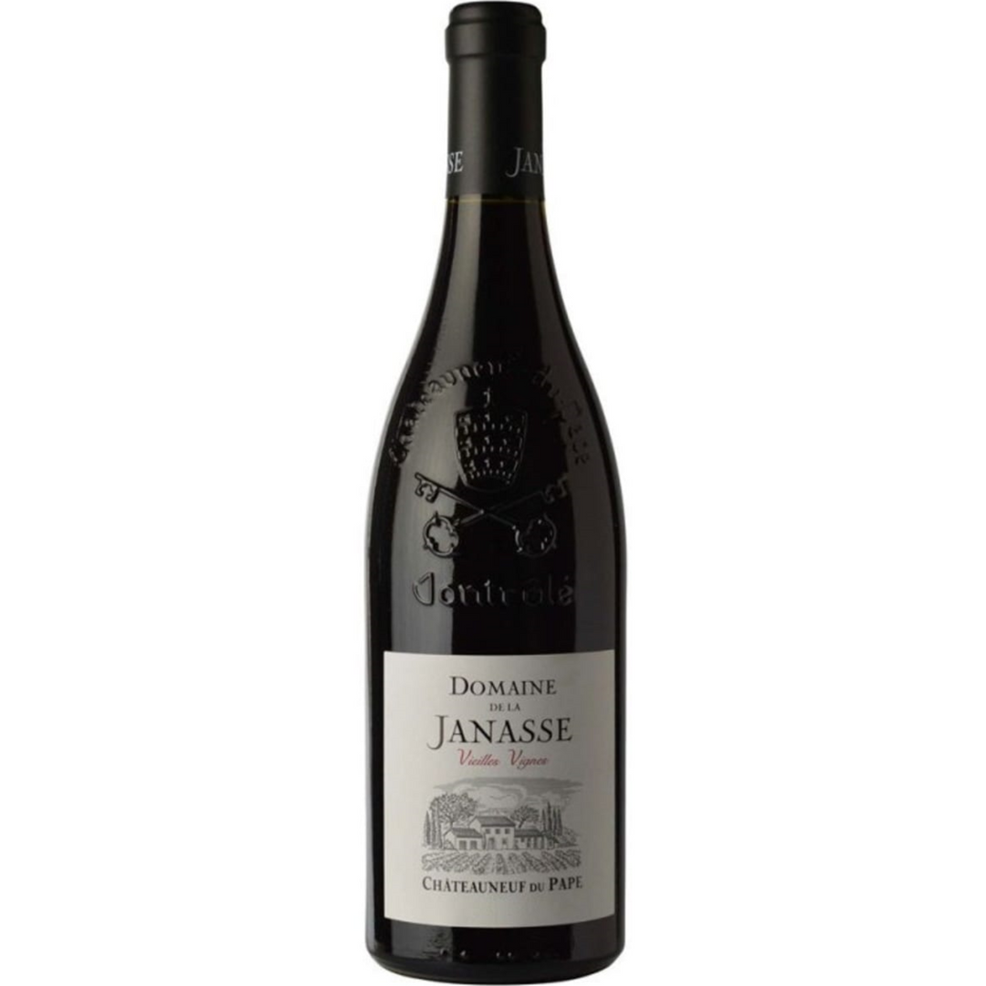 Bottle of Domaine de la Janasse Cuvee Vieilles Vignes 2021 (1.5L), a red blend wine from Chateauneuf-du-Pape, France.