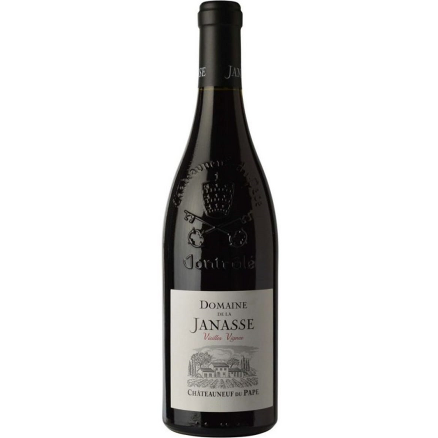 Bottle of Domaine de la Janasse Cuvee Vieilles Vignes 2021 (1.5L), a red blend wine from Chateauneuf-du-Pape, France.