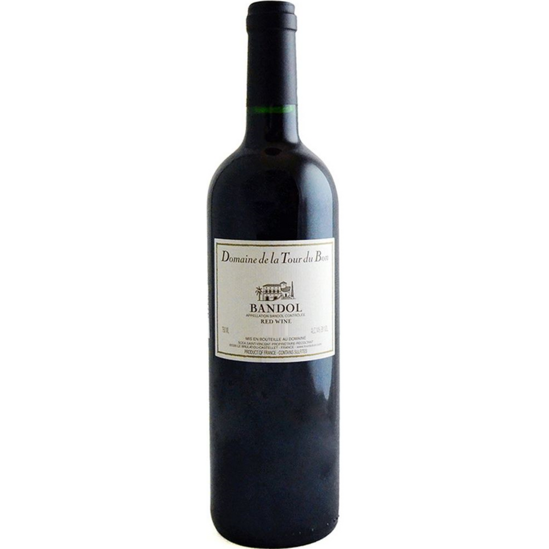 Bottle of Domaine de la Tour du Bon Bandol 2021, a Mourvedre red wine from Bandol, France.