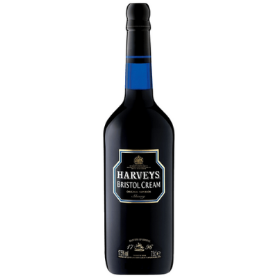 Bottle of Harveys Bristol Cream sherry, Jerez, Spain.