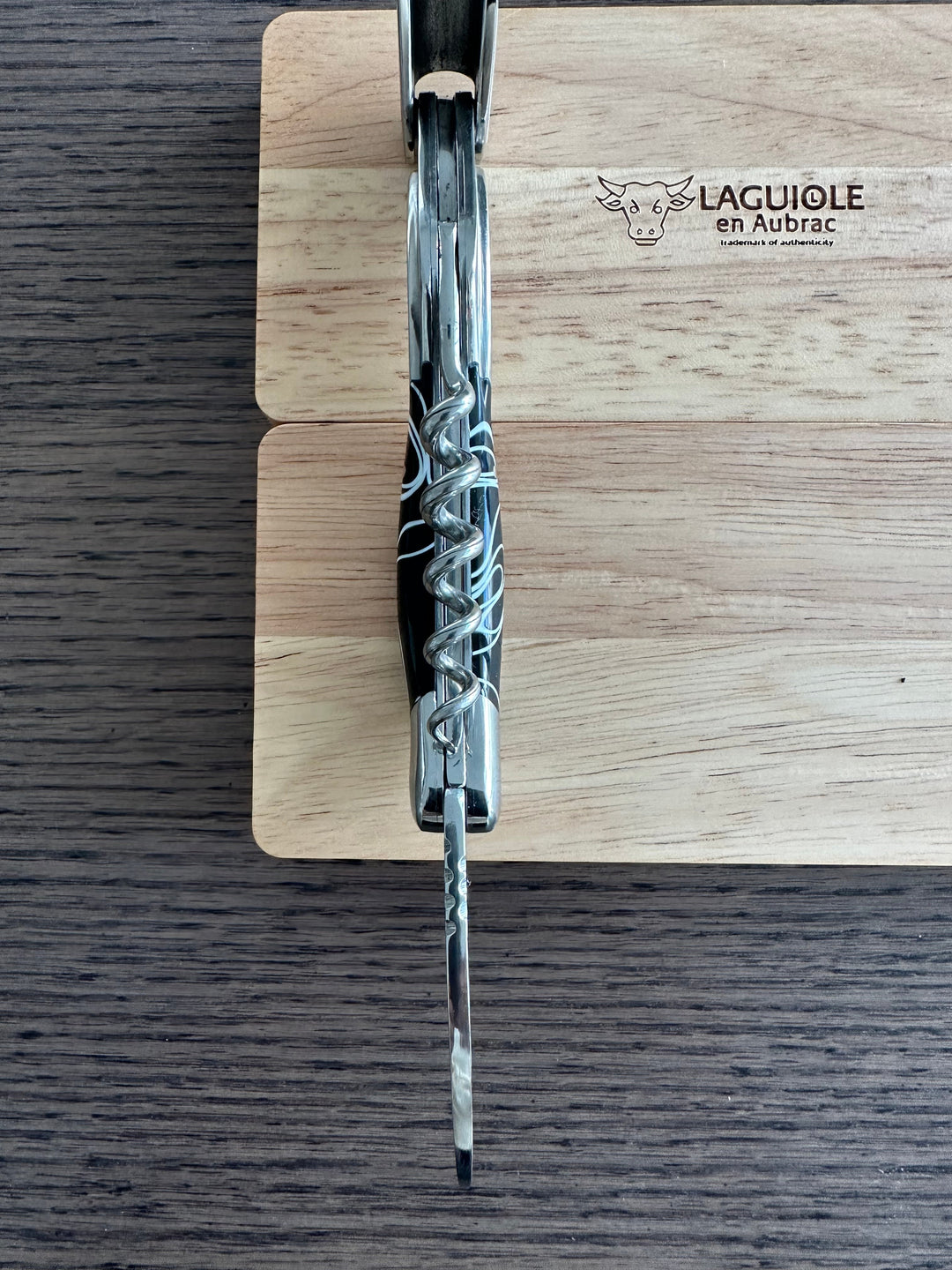 Handcrafted Sommelier Waiter's Corkscrew with Marshmallow Black Handle by Laguiole en Aubrac