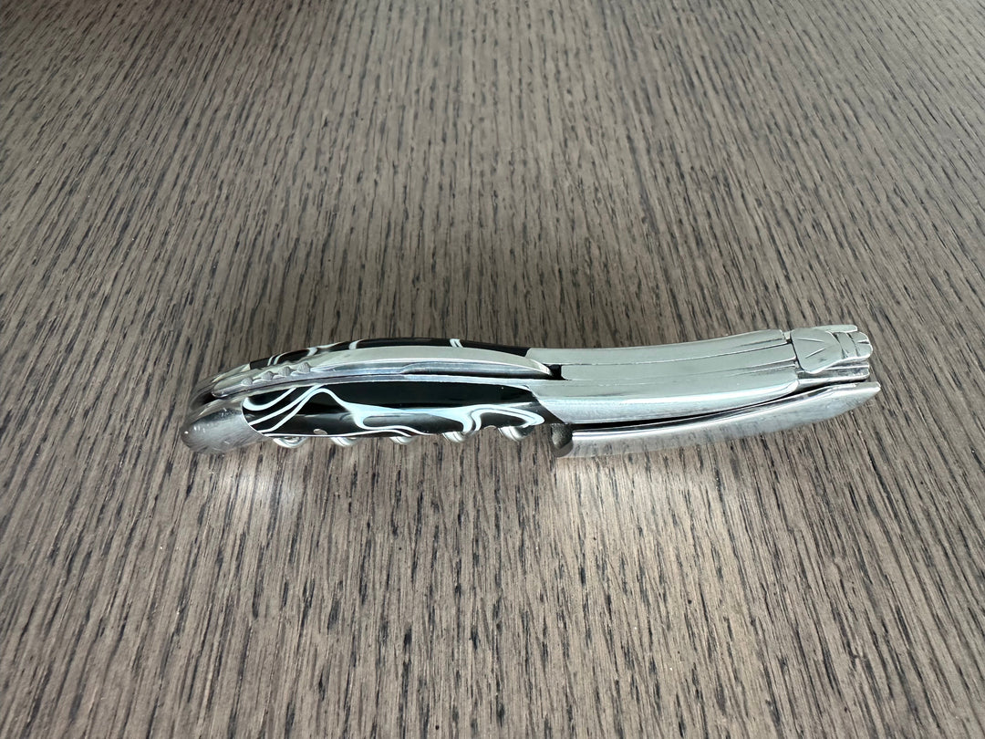 Handcrafted Sommelier Waiter's Corkscrew with Marshmallow Black Handle by Laguiole en Aubrac