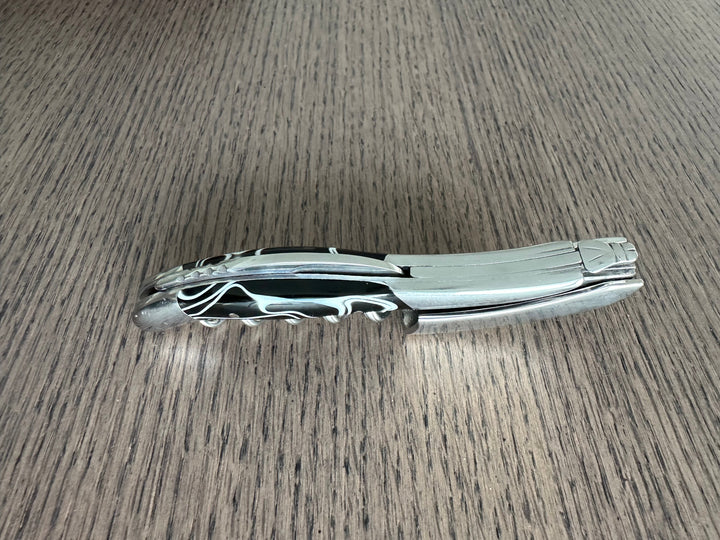 Handcrafted Sommelier Waiter's Corkscrew with Marshmallow Black Handle by Laguiole en Aubrac