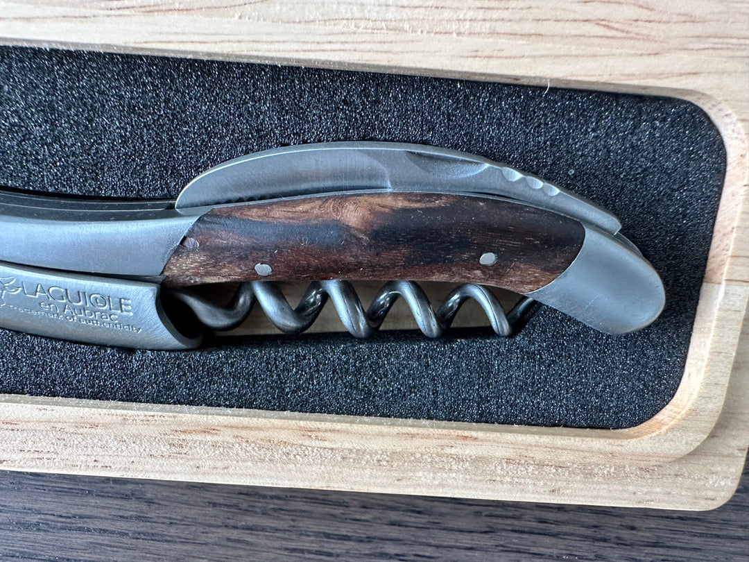 Handcrafted Sommelier Waiter's Corkscrew with Grapevine Wood Handle by Laguiole en Aubrac