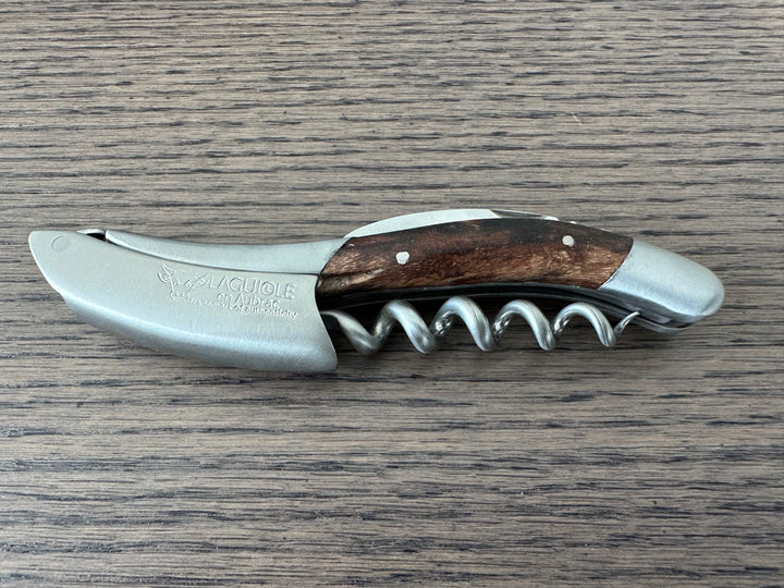 Handcrafted Sommelier Waiter's Corkscrew with Grapevine Wood Handle by Laguiole en Aubrac