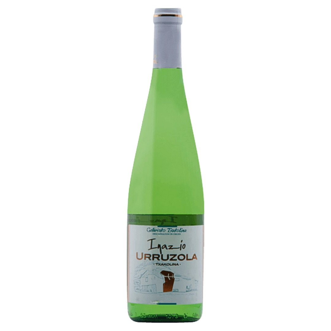 Bottle of Inazio Urruzola Txakolina White 2025, a Hondarrabi Zuri white wine from Getariako Txakolina, Basque Country, Spain.