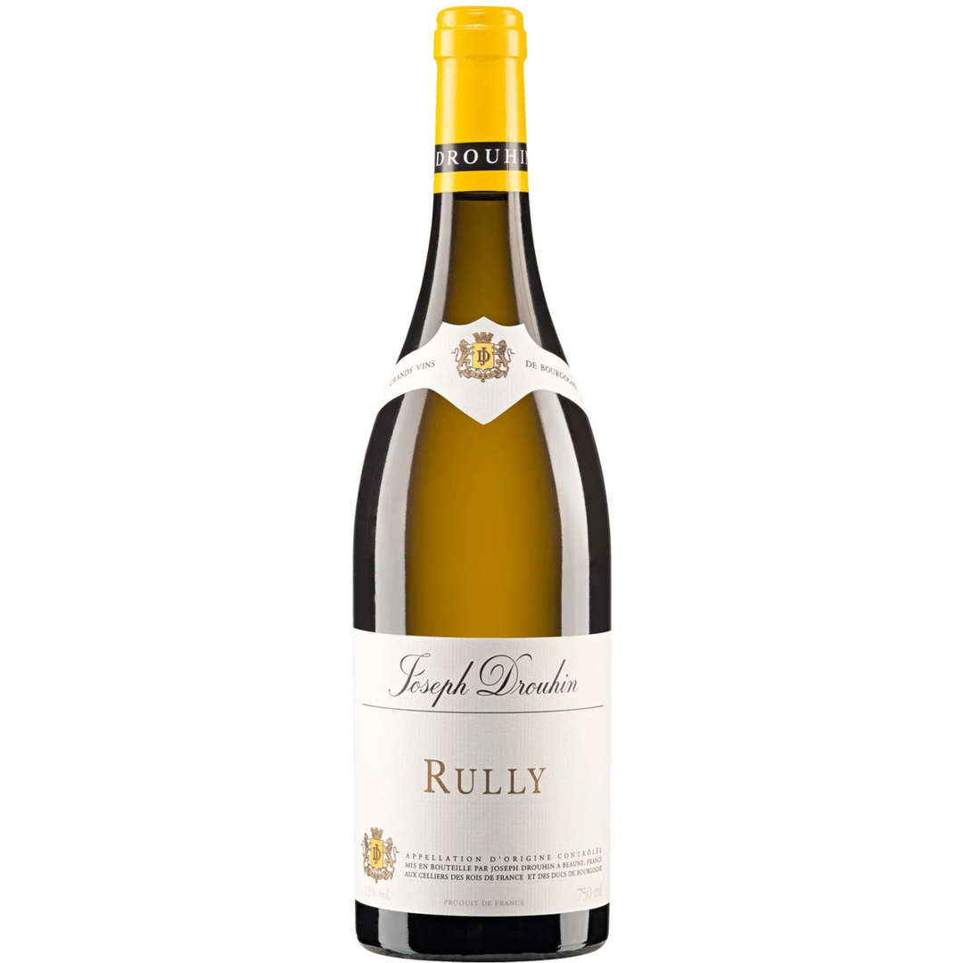 Bottle of Joseph Drouhin Rully Blanc 2022, a white wine from Burgundy, France.