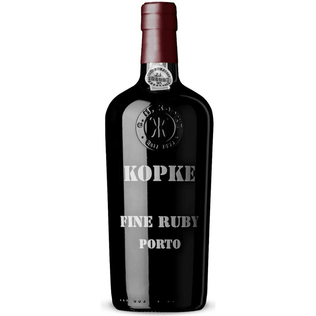 Bottle of Kopke Fine Ruby Port NV, a fortified port wine from Portugal.