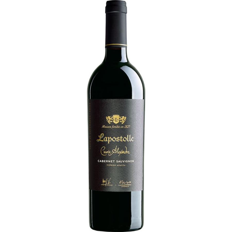 Bottle of Lapostolle Cuvee Alexandre Cabernet Sauvignon 2022, a Cabernet Sauvignon red wine from Apalta, Chile.
