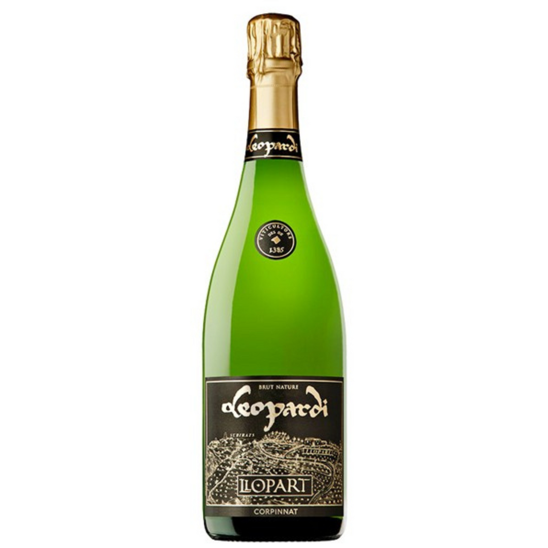 Bottle of Llopart Leopardi Gran Reserva Nature Brut Corpinnat 2015, a sparkling wine from Penedes, Spain.