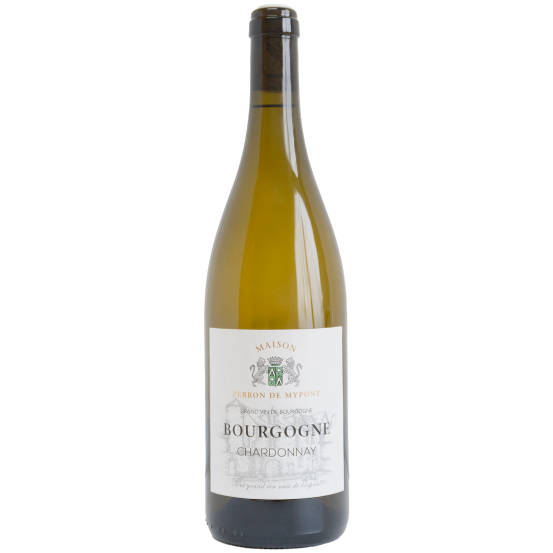 Bottle of Maison Perron de Mypont Bourgogne Chardonnay 2022, a white wine from Burgundy, France.