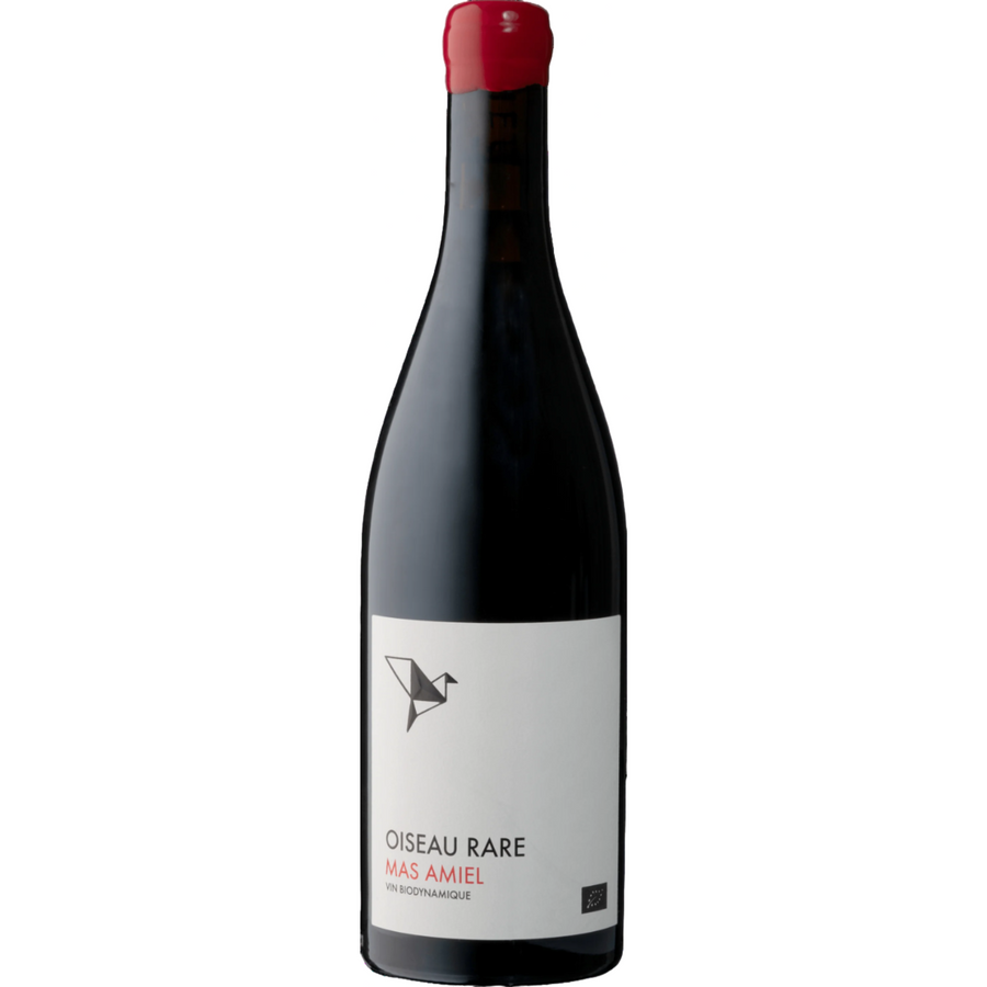 Bottle of Mas Amiel Maury Sec Oiseau Rare 2022, a Grenache red wine from Languedoc-Roussillon, France.