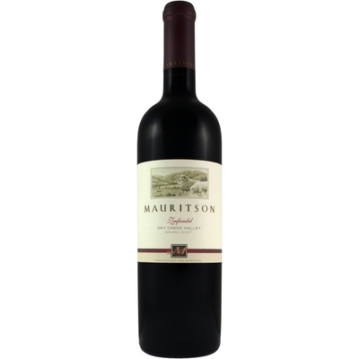 Bottle of Mauritson Zinfandel, Dry Creek Valley, California.