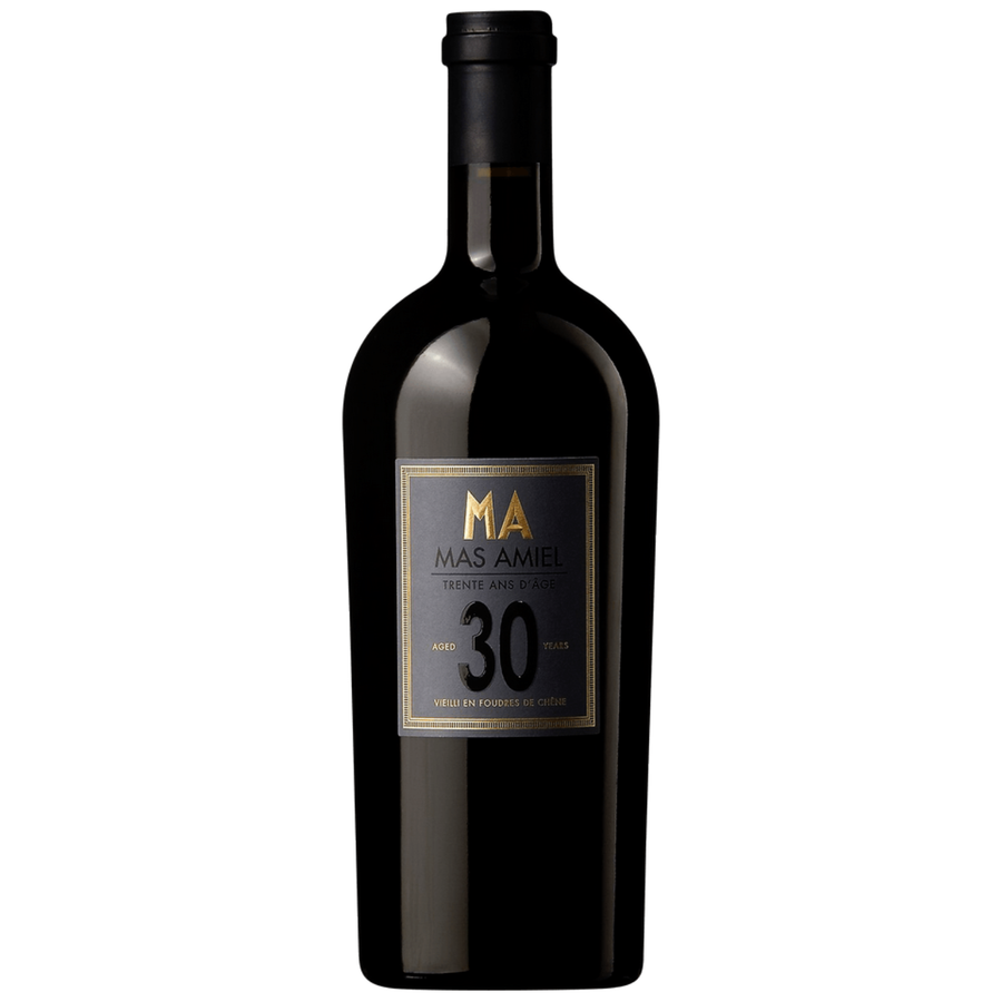 Bottle of Mas Amiel Maury 30 Ans d'Age NV, a fortified dessert wine from Languedoc-Roussillon, France.