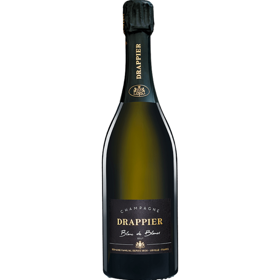 Bottle of Drappier Blanc de Blancs Brut NV, a sparkling wine from Champagne, France.