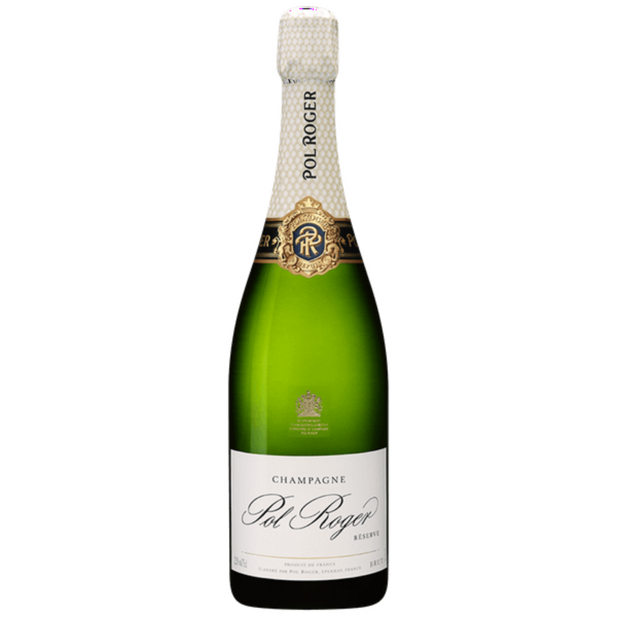 Bottle of Pol Roger Brut Reserve, Champagne, France.