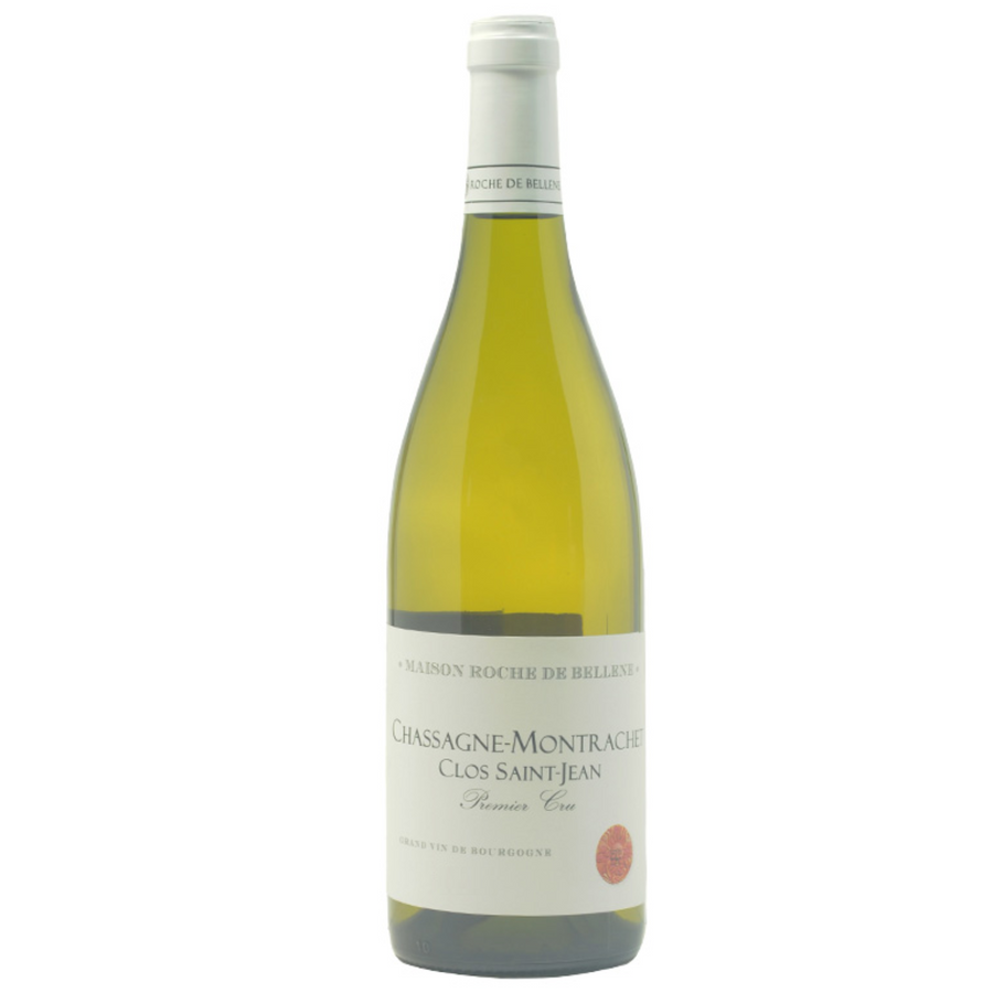 Bottle of Nicolas Potel Clos Saint-Jean Chassagne-Montrachet Premier Cru 2020, a Chardonnay white wine from Burgundy, France.