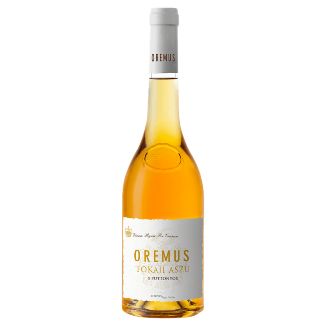 Bottle of Oremus Tokaji Aszu 5 Puttonyos, Tokaj, Hungary.