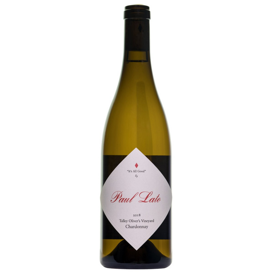 Bottle of Paul Lato It's All Good Talley Oliver's Vineyard Chardonnay 2018, a Chardonnay white wine from Edna Valley, USA.