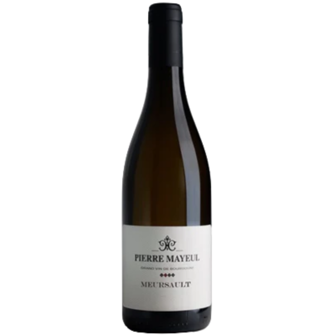 Bottle of Pierre Mayeul Meursault 2022, a white wine from Burgundy, France.