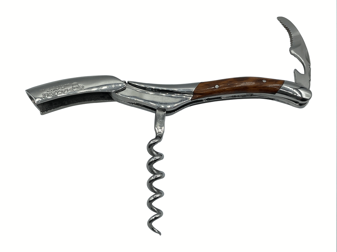 Handcrafted Sommelier Waiter's Corkscrew with Amourette Wood Handle by Laguiole en Aubrac