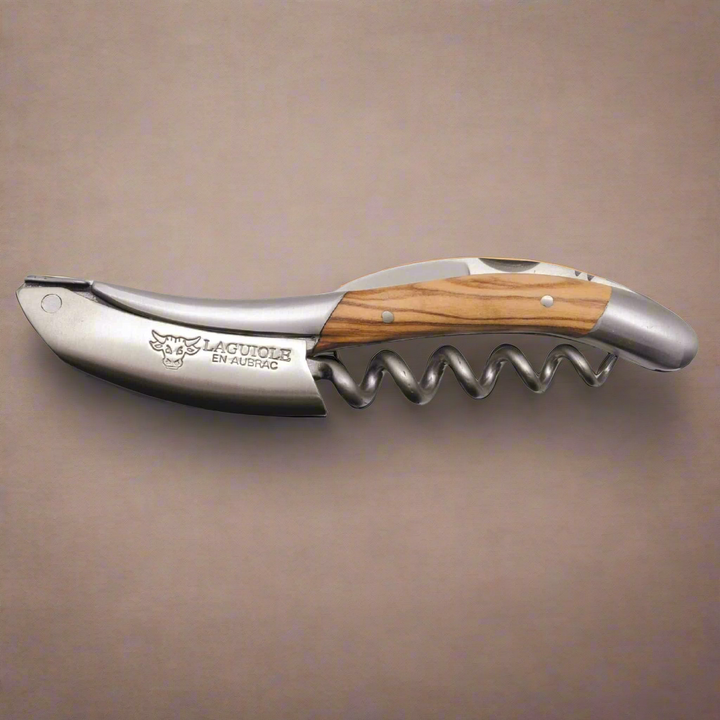 Handcrafted Sommelier Waiter's Corkscrew with Olivewood Handle by Laguiole en Aubrac