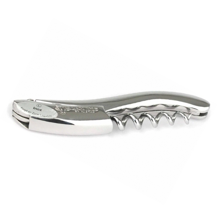 Handcrafted Sommelier Corkscrew Wine Opener with Polished Stainless Steel Handle by Laguiole en Aubrac