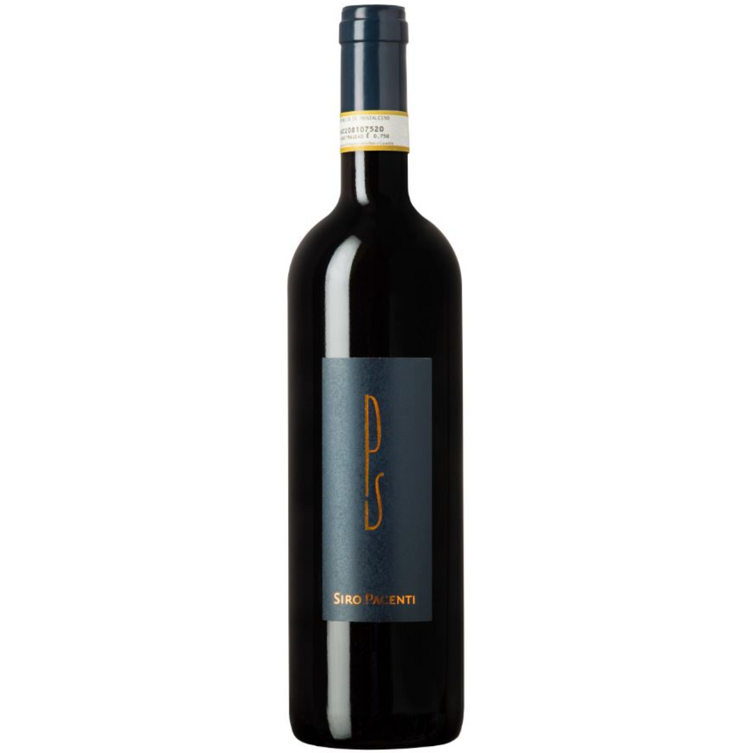 Bottle of Siro Pacenti PS Brunello di Montalcino Riserva 2019 (1.5L), a red wine from Tuscany, Italy.