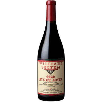 Bottle of Williams Selyem Rochioli Riverblock Vineyard Pinot Noir, Russian River Valley, California.